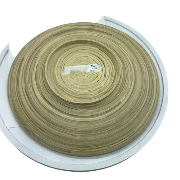 Ikea Hultet Bamboo Decorative Plate Dish Tray 12”  Round Natural Color - Picture 2 of 5